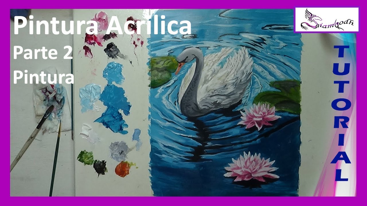 Como 🎨 PINTAR CISNE en el AGUA 🎨 (Pintura Acrílica Tutorial) Parte 2