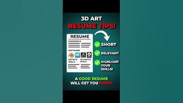 Don’t Let a Bad Resume Cost You the 3D Art Job #resumetips #3dart #gameart