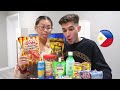 MY BOYFRIEND TRIES FILIPINO SNACKS FOR THE FIRST TIME!