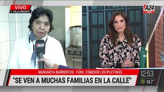 Margarita Barrientos: 'Descargaban camiones en galpones donde no había un comedor'