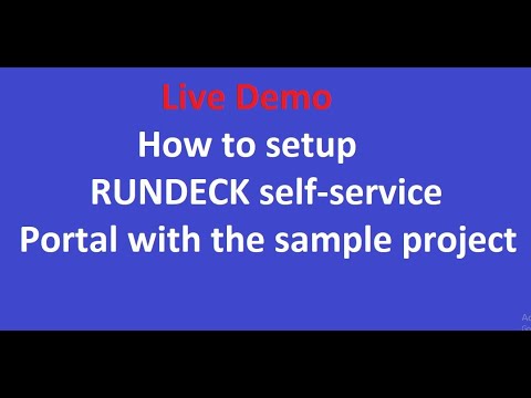 How to setup RUNDECK self-service portal with the sample project
