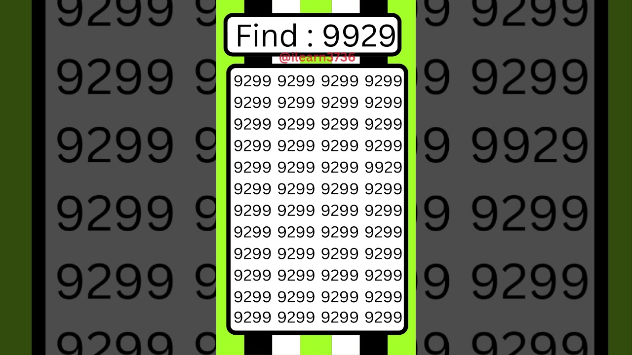 Find 9929 in 5 seconds if you can 😎 #shorts #trending #viral