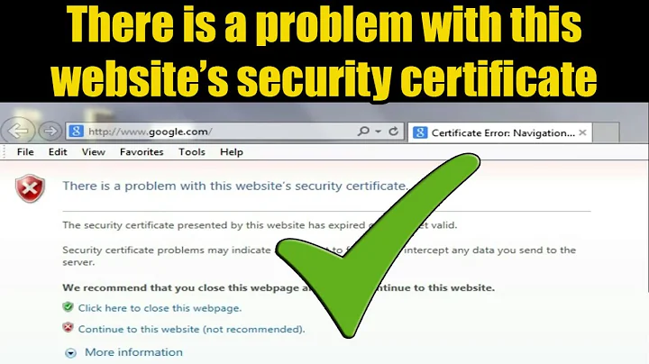 There is a problem with this website's security certificate. Best Solution