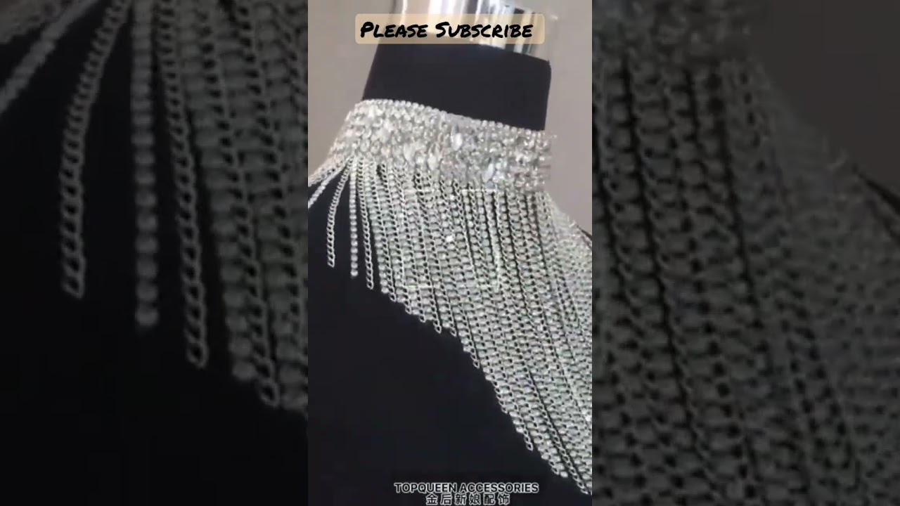 Long Tassel Rhinestone Necklace 