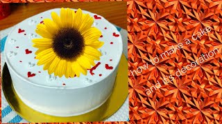 how to make a cake and it's decoration #simple beautiful design