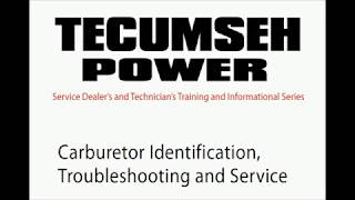 Tecumseh Carburetor Repair Manual and Identification Guide