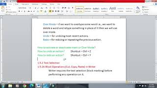 Session - 1 Getting Started with Word Processing Part - 4