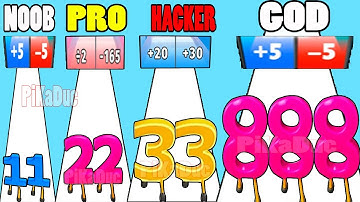 NOOB vs PRO vs HACKER vs GOD in Digit Run 3D