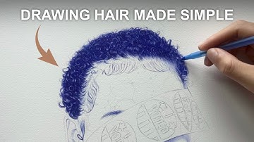 Learn how to draw realistic CURLY HAIR in 8 minutes