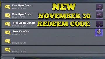 *New* 🤯 November 30 New Redeem Code +  Free Ak117 + KreuGer Jungle Scarred Character + Free Crates