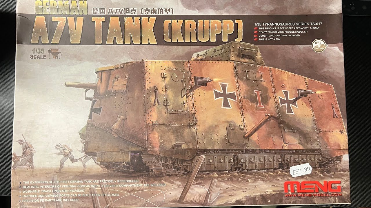 MENG TS-017 | Char Allemand a7v (Krupp) - Échelle 1/35 MENG TS-017 | Char Allemand a7v (Krupp) - Échelle 1/35