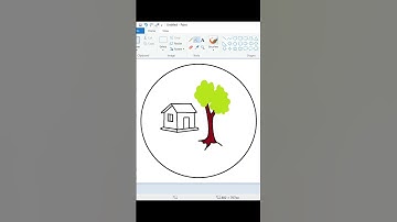 "Simple & Serene: House in a Circle Art | MS Paint #Shorts"