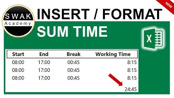 👍 How To Insert, Format & Sum Time In Excel - Above 24:00