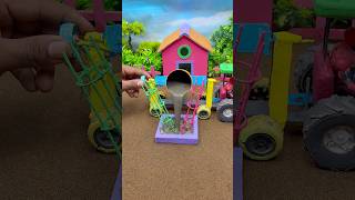 😱 Real Working Mini Tractor Making Cement Pillar | Amazing DIY Construction Machine 🚜 #shorts