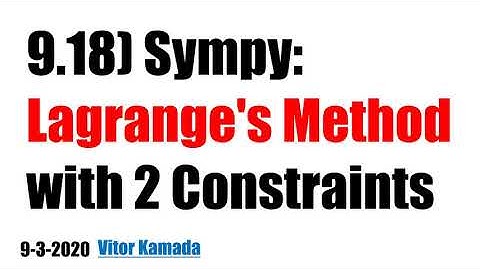 9.18) Sympy: Lagrange