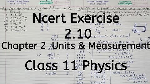 Ncert Exercise 1.10 | Chapter 1 | Units and Measurement | Class 11 Physics