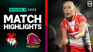 NRLW 2023 | Dragons v Broncos | Match Highlights
