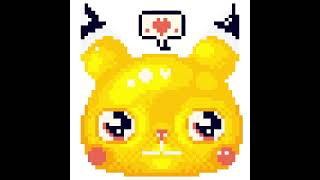 Yellow pokemon character falling in love