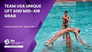 Team USA Unique Lift and Mid-Air Grab | FINA Artistic Swimming World Series 2022