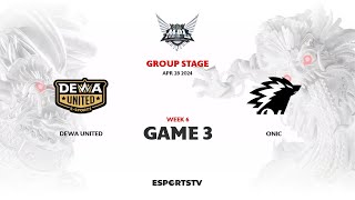 Dewa United vs Onic GAME 3 MPL ID S13 | ONIC vs DEWA ESPORTSTV