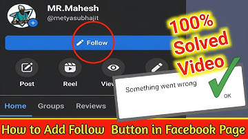 Facebook page follow button something went wrong