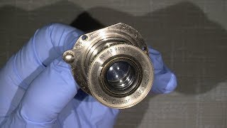 Cleaning lens elements in Leica A Elmar 1:3.5 f=50mm with Hydrogenperoxid 3% and Lighter fluid