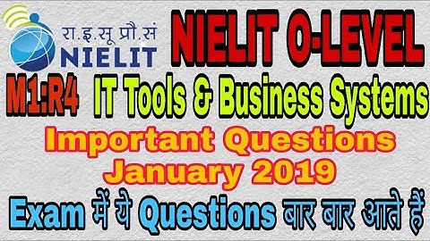 O level exam (2019)Most Important Questions For ("IT Tools and Business Systems") [M1-R4] {Updated}