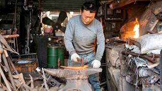 This Blacksmith Makes Sickles and Farm Tools All by Himself in an 80-Year-Old Rural Blacksmith Shop