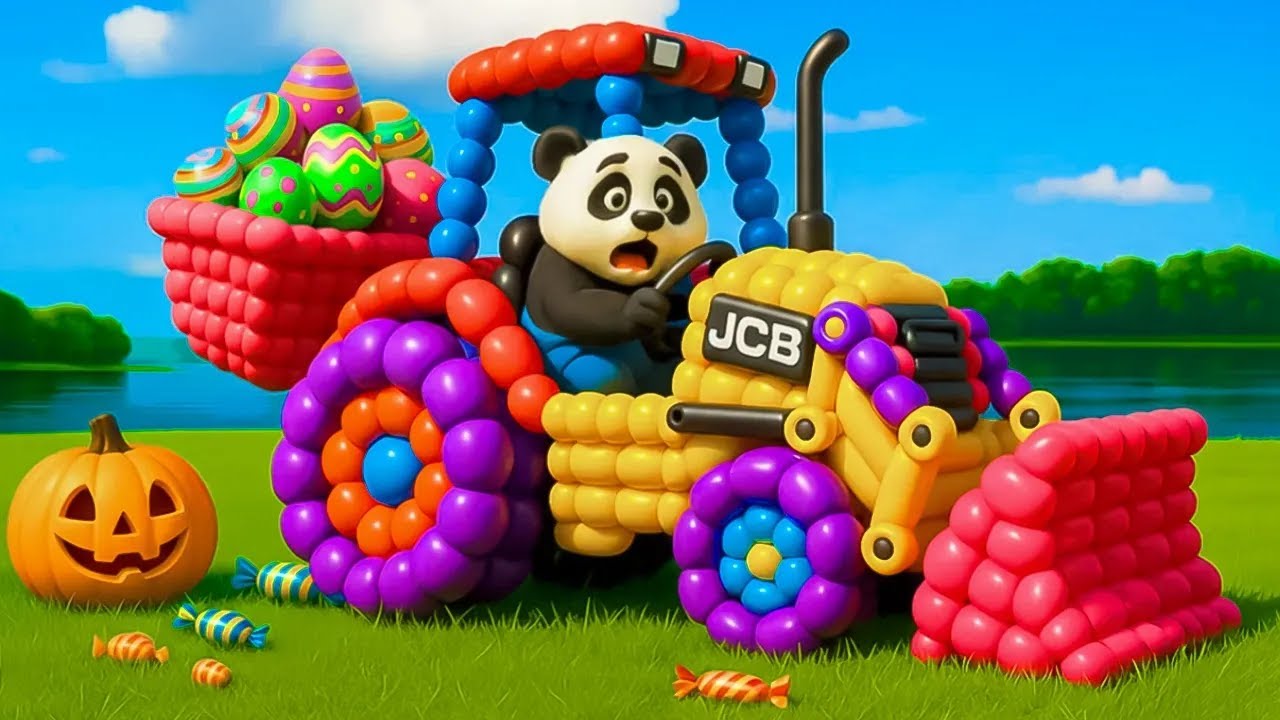 The mascot vibrato assistant JCB and Tractor placed on the football field is popular, co produced