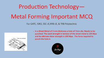 Production Technology| Metal Forming MCQ| Mechanical |GATE, ISRO,SSC, TRB Polytechnic| GreaThings