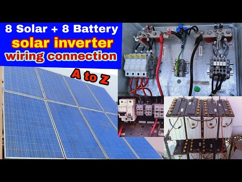 8 solar panel inverter 8 battery distribute box connection wiring solar connection 2020