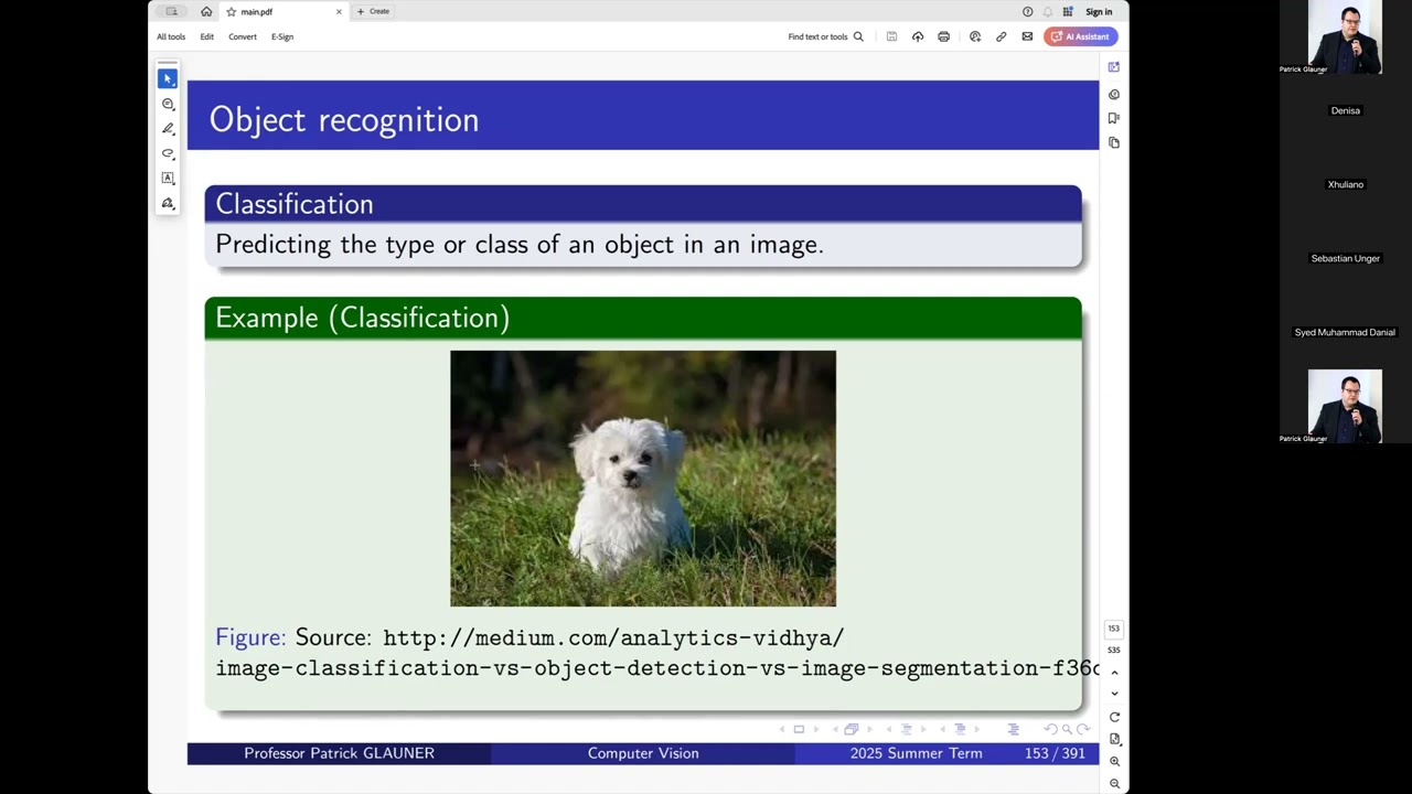 Computer Vision: 3rd lecture (object recognition, convolutional neural networks)