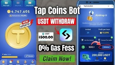 tap coins free airdrop ! tap coins telegram bot airdrop ! earn usdt free tap coins ! umair technical