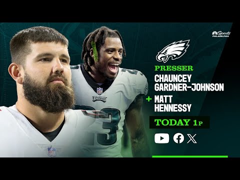 C.J. Gardner-Johnson & Matt Hennessy Eagles introductory press conference | Today at 1pm