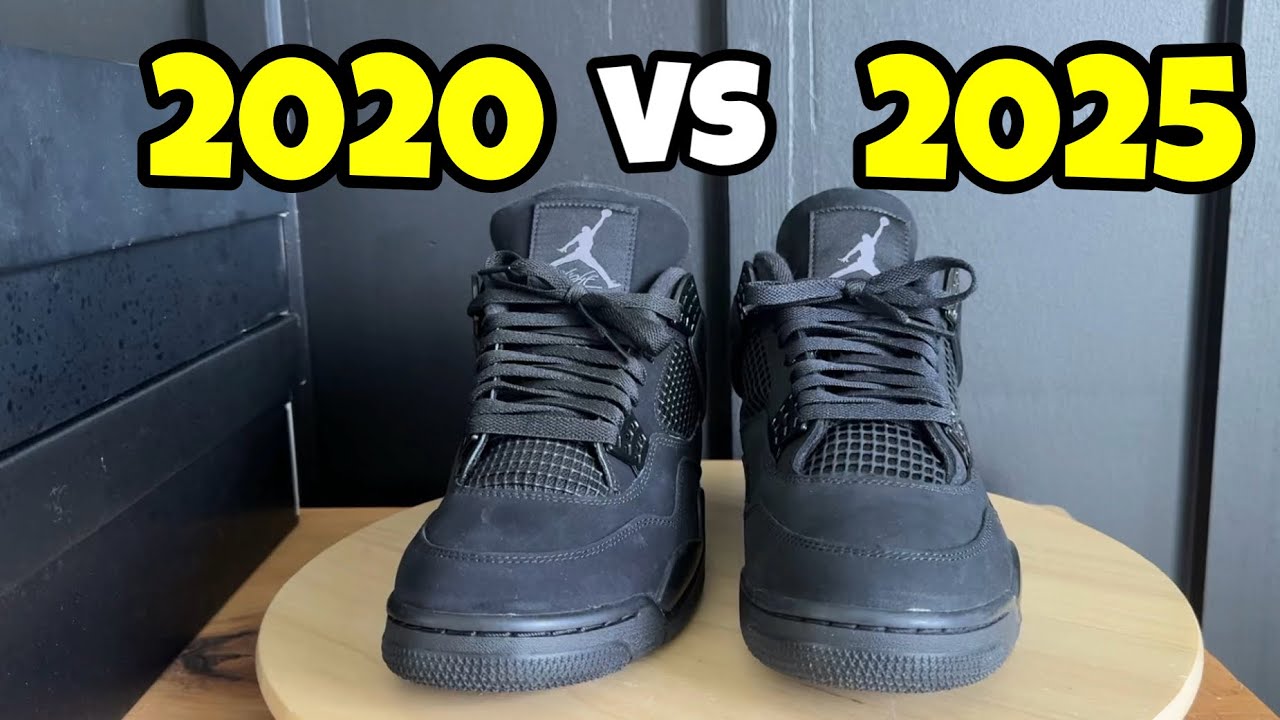 Air Jordan 4 Black Cat Comparison 2020 vs 2025 - YouTube