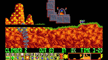 Lemmings [PC] - Level 27 (Tricky: The island of the Wicker people