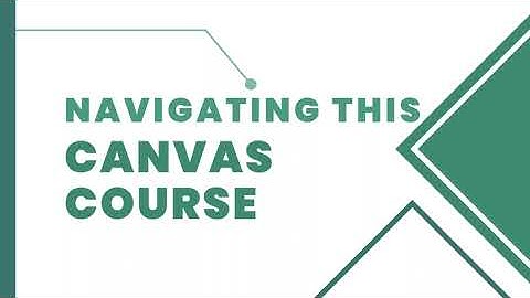 Canvas Course Navigation