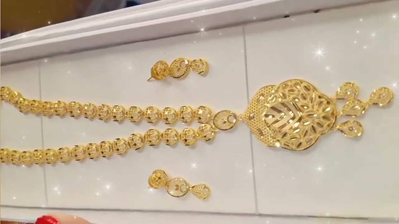 New Design of Light Weight Gold Turkish Necklace Set 2026||Latest Turkish Long Gold Necklace Designs