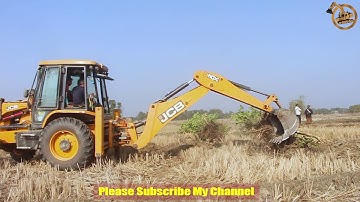 Jcb vs Big Tree – Powerful Jcb Pushing Downa a Big Tree - Jcb Backhoe Loader