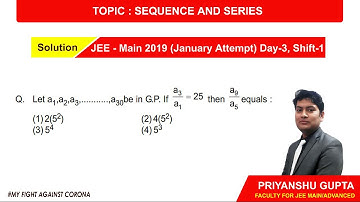 SOLUTION JEE MAIN 2019 JANUARY - SEQUENCE AND SERIES (MISSION - JEE)
