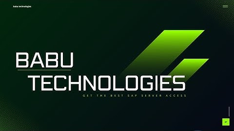 BABU TECHNOLOGIES FREE SAP SERVER ACCESS S4HANA ONLINE SERVER ACCESS 9642220077