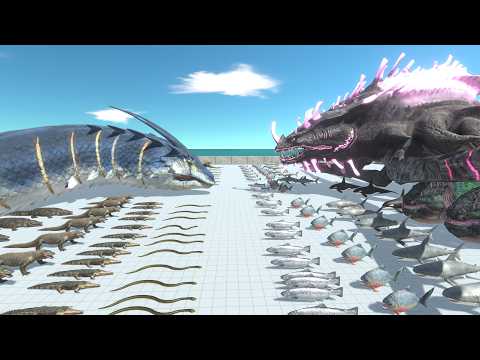 Ultimate Reptile War - Giant Basilisk Army vs Titan X and the Aquatic Monster Horde