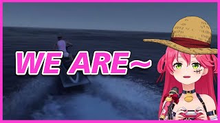 Sakura Miko sings One Piece song while riding a jet ski in GTA 5 ( lyrics included ) 【 Hololive 】