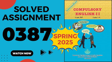 AIOU Code 387 Solved Assignment No.1 Spring 2025