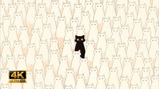 Black Cat Among the White Cats | 4K Ultra HD Live Wallpaper | Zenvy Walls  screenshot 2