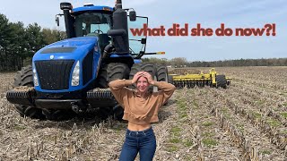 : My Girlfriend Drives Our Biggest Tractor and it goes really bad!!