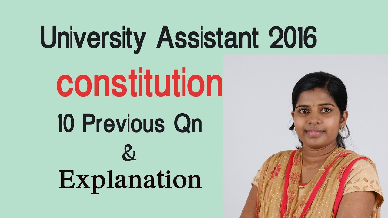 Constitution University assistant previous year PSC questions