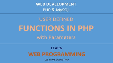PHP - User defined functions with parameters