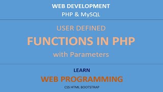PHP - User defined functions with parameters