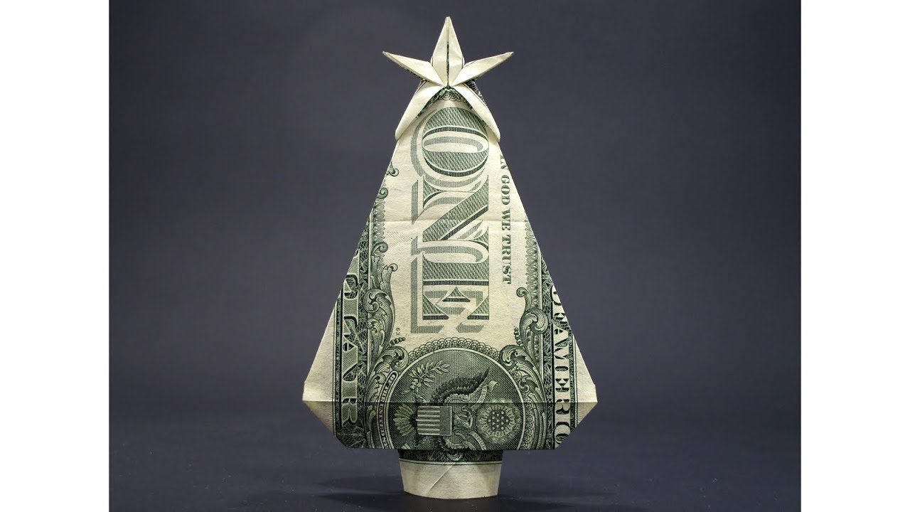 Origami Dollar bill Christmas Tree with Star (Jodi Fukumoto) YouTube